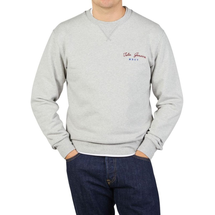 Clothing Tela Genova  | Grey Pure Cotton Benito Sweatshirt